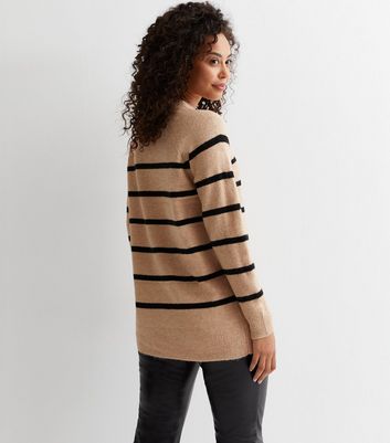 Tall Brown Stripe Long Sleeve Jumper New Look