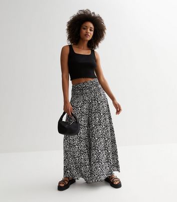 Leopard print clearance pleated trousers