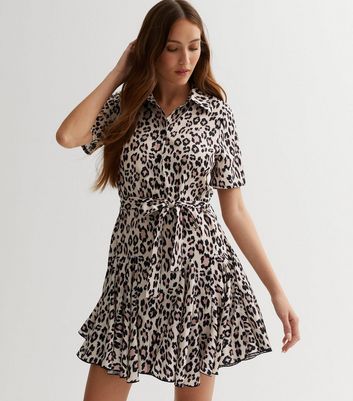 New look leopard print shirt dress online