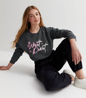 Girls Dark Grey West Coast Flame Logo Sweatshirt