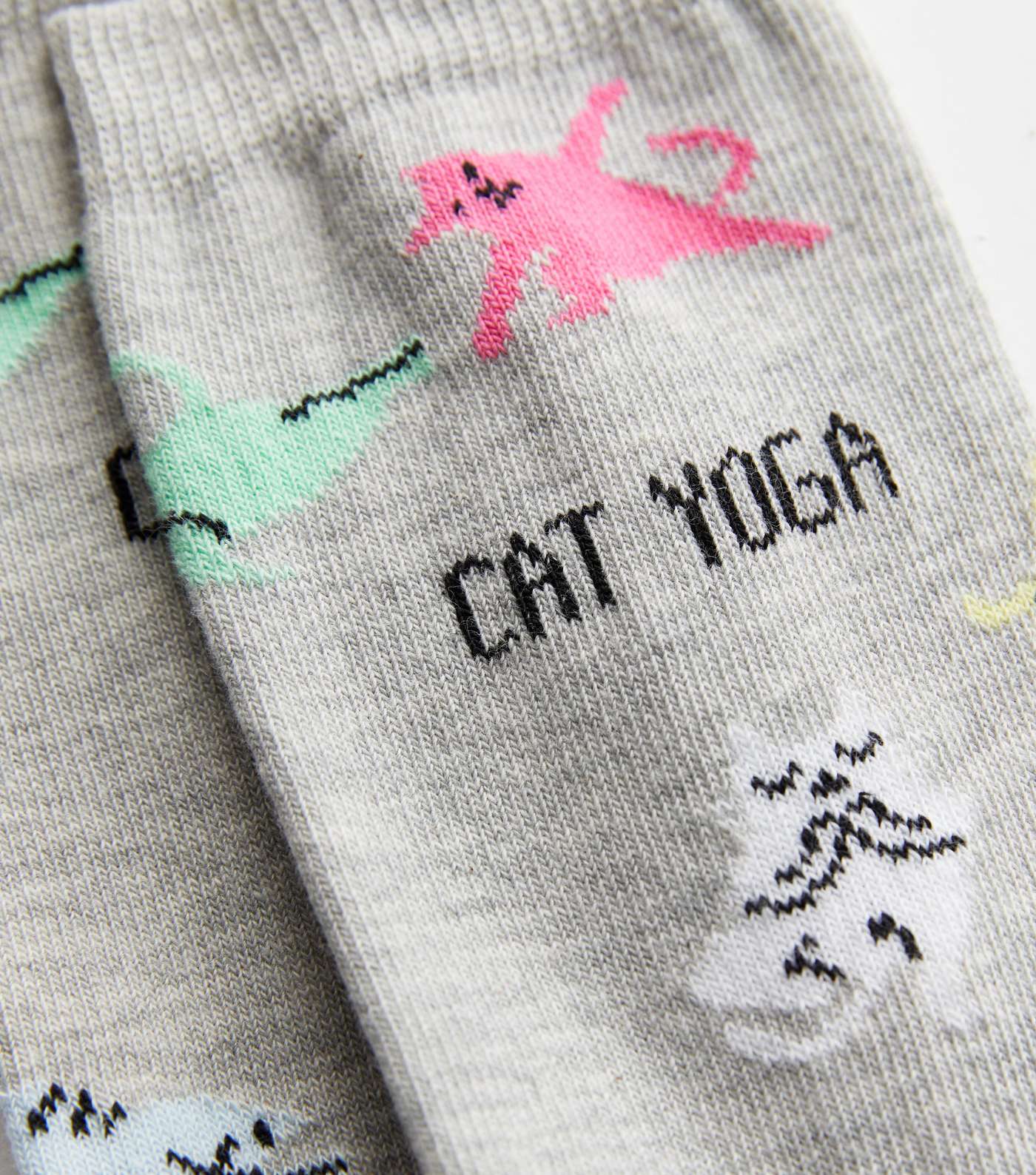 Grey Cat Yoga Socks Image 2