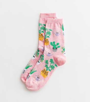 Pink Plant Socks