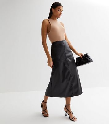 Black midi outlet skirt a line