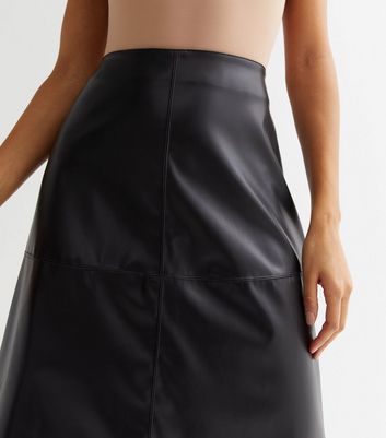 Faux leather pencil outlet skirt new look