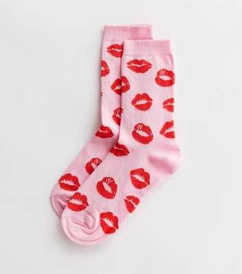 Pink Lips Socks