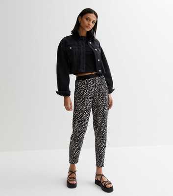 Blue Vanilla Black Zebra Print Soft Touch Joggers