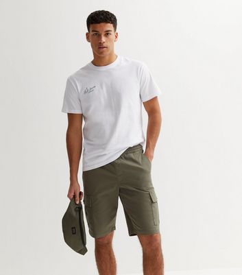 Men's Farah Green Jersey Cargo Shorts New Look