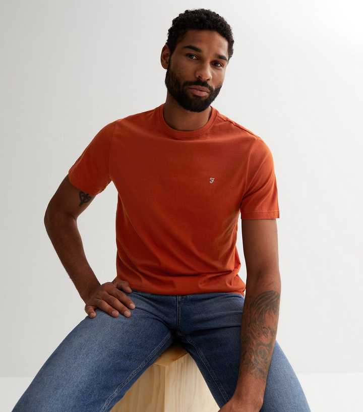 Farah Orange Crew Neck T-Shirt | New Look