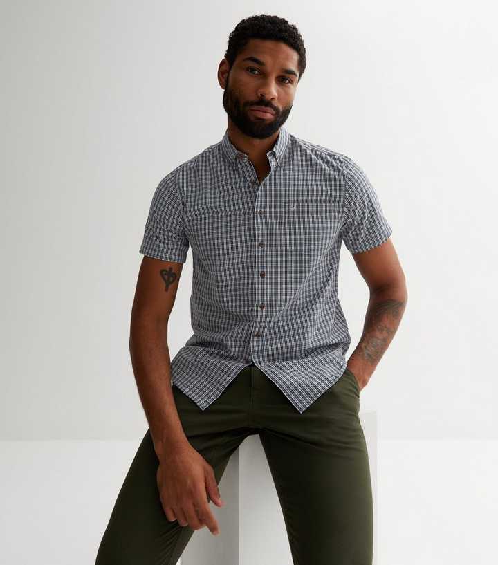 mens navy short sleeve shirt
