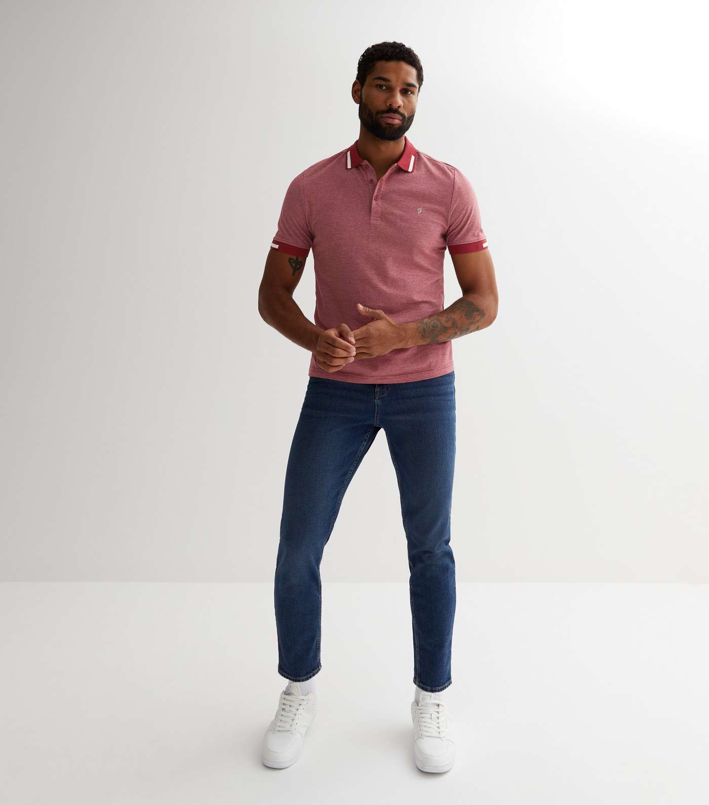 Farah Red Short Sleeve Polo Top Image 3