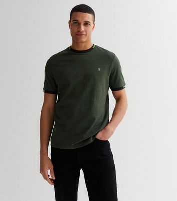 Men's Farah Dark Green Short Sleeve T-Shirt New Look