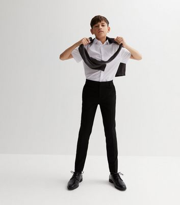 Buy ALLEN SOLLY Black Solid Cotton Slim Fit Boys Trousers  Shoppers Stop