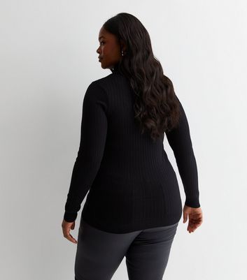 Plus size black roll neck clearance jumper