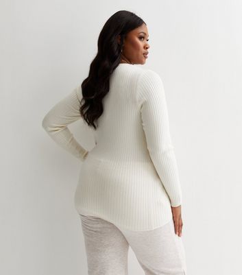 Ladies white crew neck jumper best sale