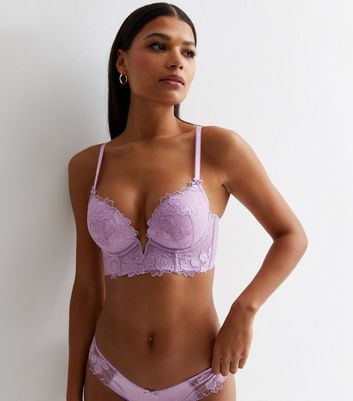 Plus Lilac Floral Corset With Suspender And Thong