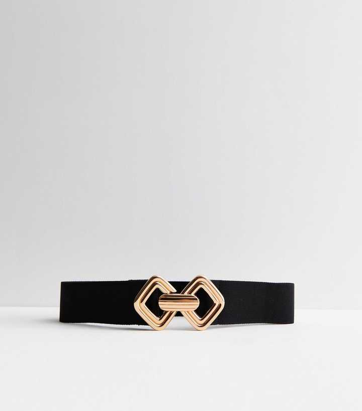Black Diamond Buckle Stretch Belt New Look