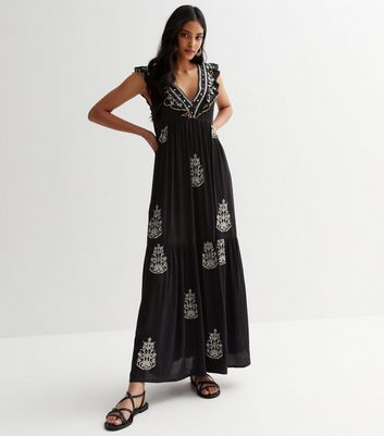 Maxi embroidered outlet dress