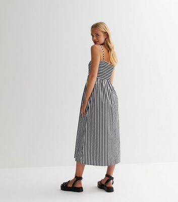 New look black clearance and white striped dress