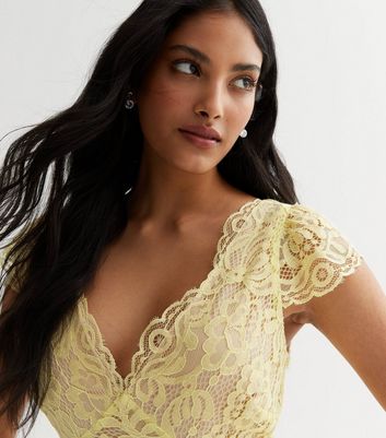 Pastel yellow clearance lace dress