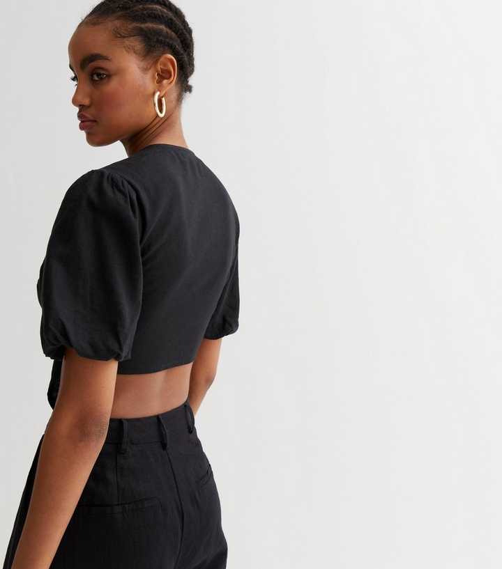 black crop top t shirt