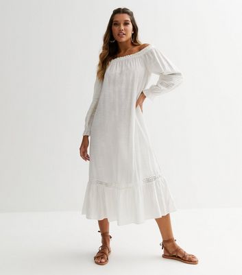 New look white linen hot sale dress