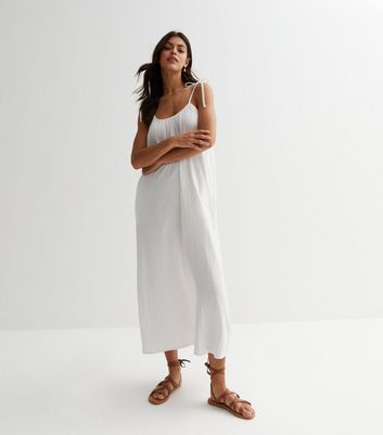 White Cheesecloth Strappy Midaxi Dress New Look