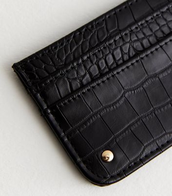 New Look Black Faux Croc Card Holder