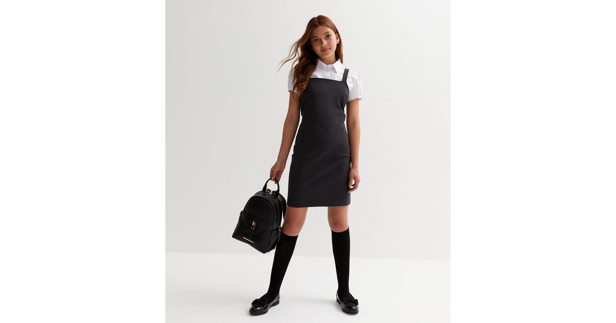 Girls Grey Pinafore Dress | New Look
