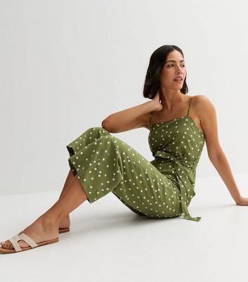 Green cheap spotty jumpsuit