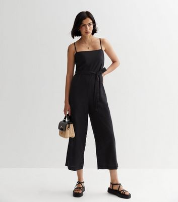 Linen 2025 black jumpsuit