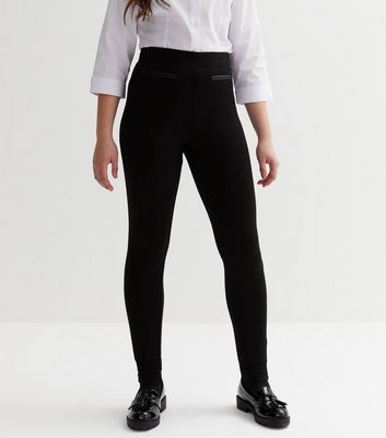 Boys Dark Grey Adjustable Waist Slim Leg School Trousers | New Look