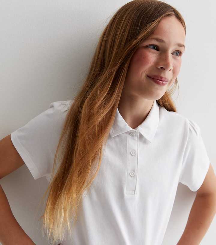 Polo Tshirt Little Girl Polo Shirts Girls White Cotton Short