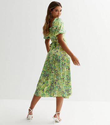 Green floral 2024 cocktail dress