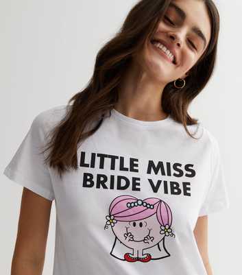 White Little Miss Bride Vibe Logo T-Shirt