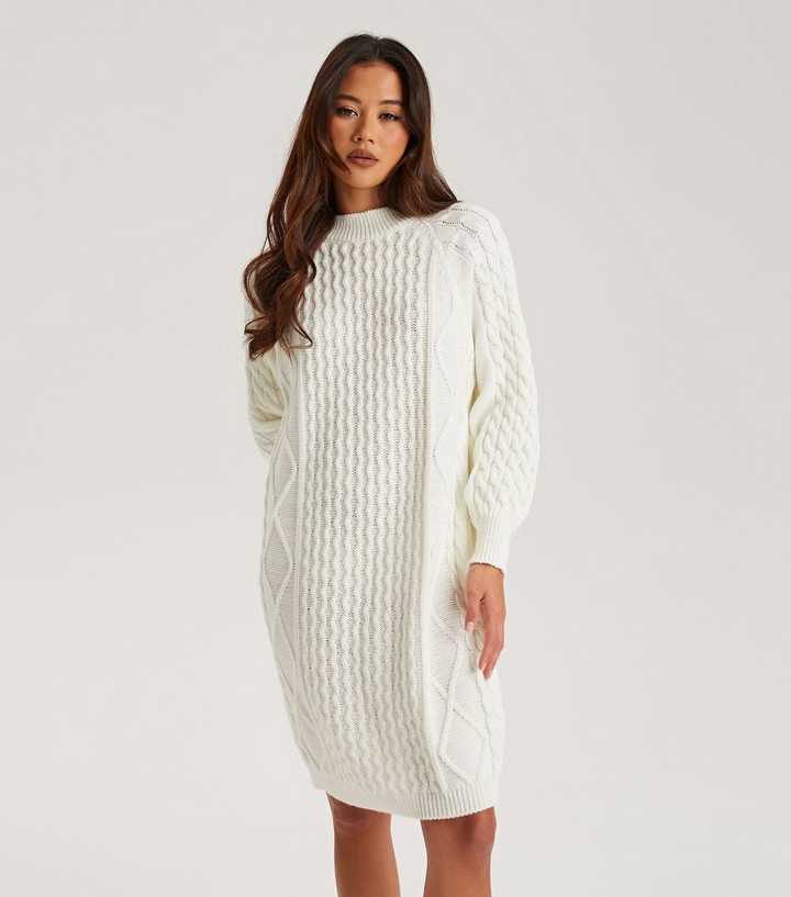 white midi jumper dress Gwyneth White Sweater i Dress - XXL Size - Women's Dresses
