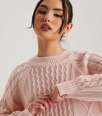 Pale pink fine knit on sale jumper