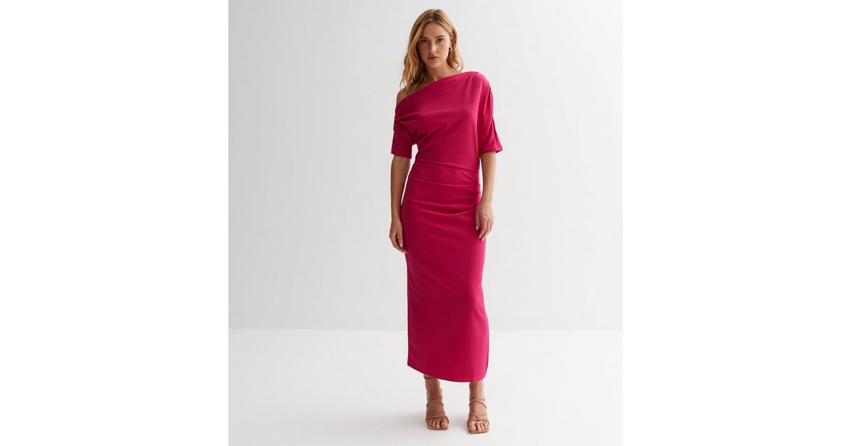 asymmetrical slip dress Ruched Mesh Bodycon Dress