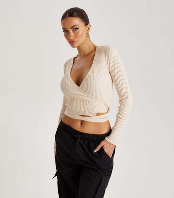 Free people ribbed top wrap cardi