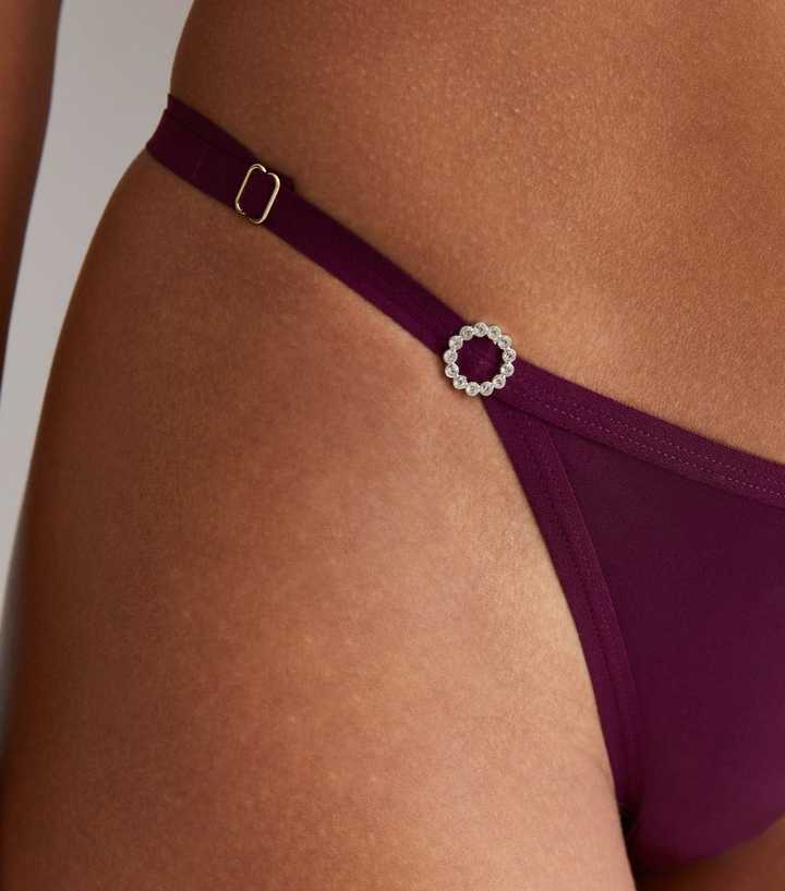 2 Pack Pink and Purple Diamanté Side Adjustable Thongs