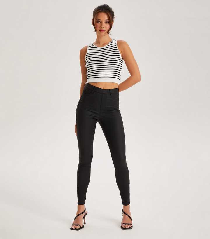 Urban Bliss Black Leather-Look Jeggings