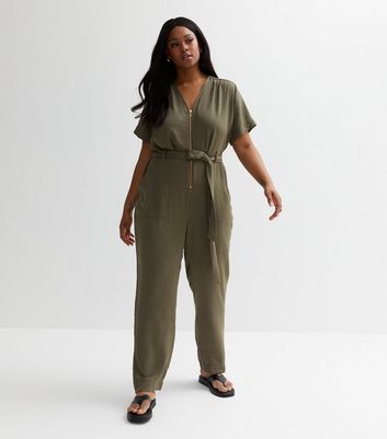 Women's belted sale jumpsuit