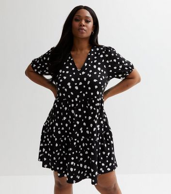 Black spotty shop wrap dress