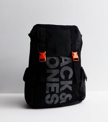 Men's Jack & Jones Black Logo Backpack New Look