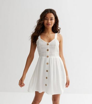 New look shop white crochet dress