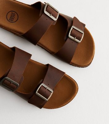 Mens sales leather sliders