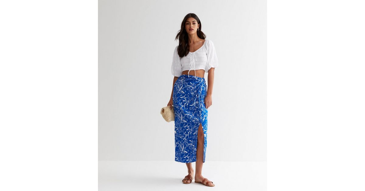Low Tide Sarong Maxi Skirt - Green Tropical