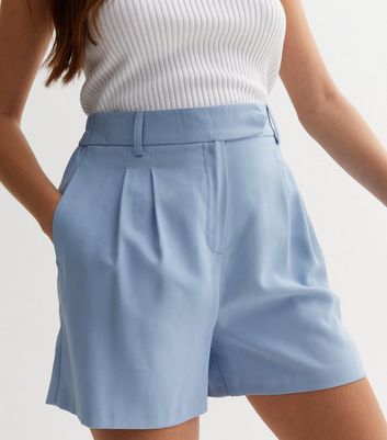 Gun Barrel City High Waisted Shorts Pale Blue