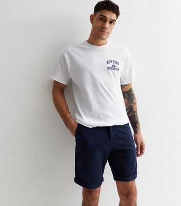 Men's Jack & Jones Navy Chino Shorts New Look