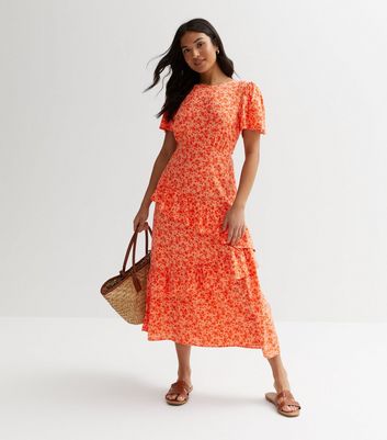 New look shop orange dress