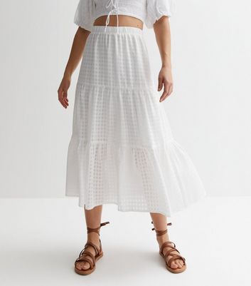 New look 2025 white midi skirt